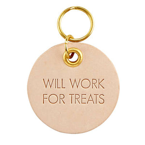 "will work for treats" tag